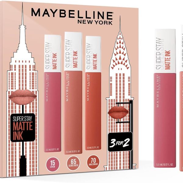 Maybelline New York - SuperStay Matte Ink Lipstick Set 3 PIECES SET (AMAZONIAN, LOVER, SEDUCTRESS)