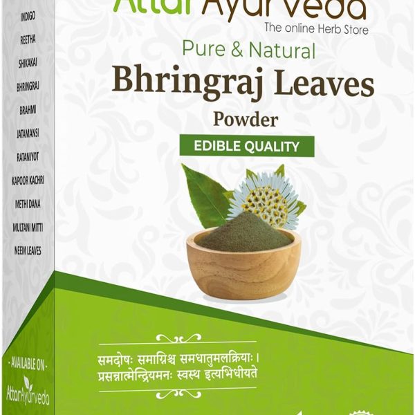 ATTAR AYURVEDA Natural Bhringraj Powder for Hair Growth (100g)