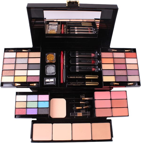 Pure Vie 54 Color All-in-One Holiday Gift Makeup Set Cosmetic Essential Starter Bundle Include Eyeshadow Palette Lipstick Concealer Blush Mascara Foundation Face Powder - Makeup Kit for Women Full Kit