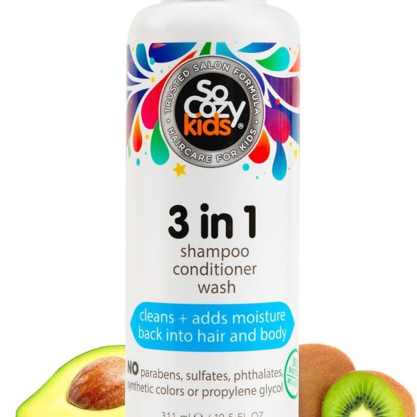 So Cozy 3-in-1 Shampoo Conditioner Wash - All-in-1 Kids Moisturizing Body Wash - Paraben-Free (10.5 Fl.Oz.)