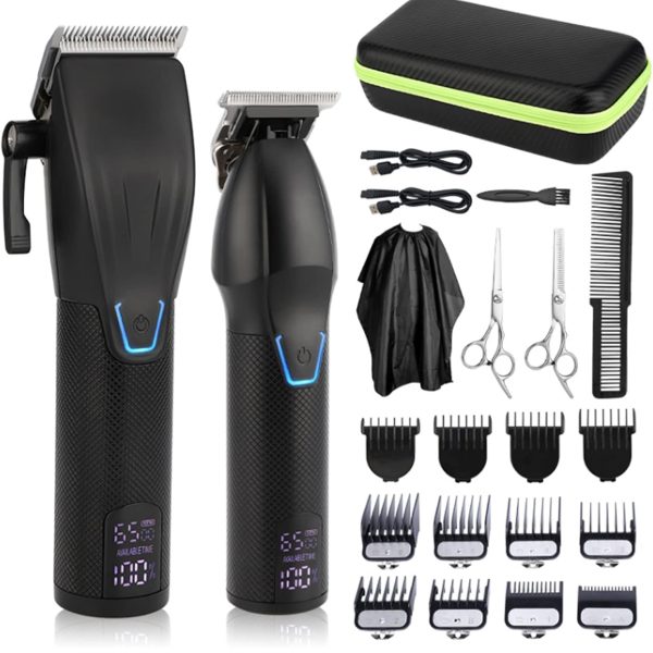 OUNA Professional Electric Hair Clipper Set Intelligent Display Speed Adjustable Strong Motor Low Noise