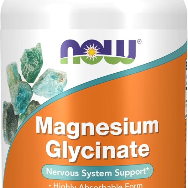 Now Foods Magnesium Glycinate Highly Absorbable Form Tablets, 180 Tablets