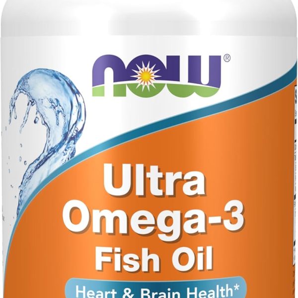 Now Foods Ultra Omega-3 Fish Oil 90 Softgels | Heart & Brain Health | Odor controlled - Enteric Coated 500 EPA / 250 DHA Softgels