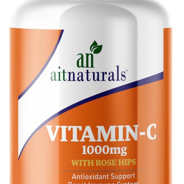 Aitnaturals Vitamin C - 1000mg (100 Tablets) with Rose Hips | Antioxidant Protection, Immune Boost, Supports Healthy Skin | 100-Day Supply | Non-GMO, Gluten-Free, Ascorbic Acid Supplement