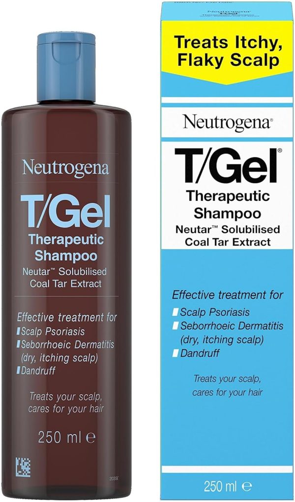 Neutrogena T/Gel Therapeutic Shampoo Treatment for Scalp Psoriasis, Itching Scalp and Dandruff, 250 ml, 250 ml (Pack of 1)