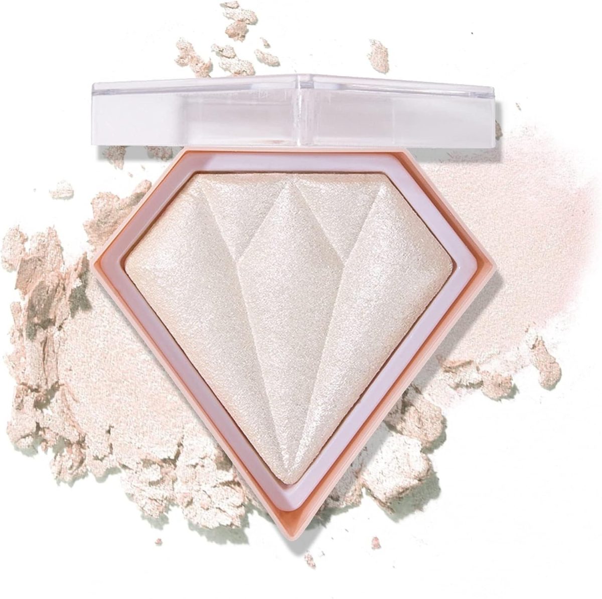 Tazweeq Face Highlighter Makeup, Powder Waterproof Long-Lasting, Palette Shimmer Contour, Brightens Face Complexion Contour Highlighters Blush Powder Makeup Palette, Pearl White