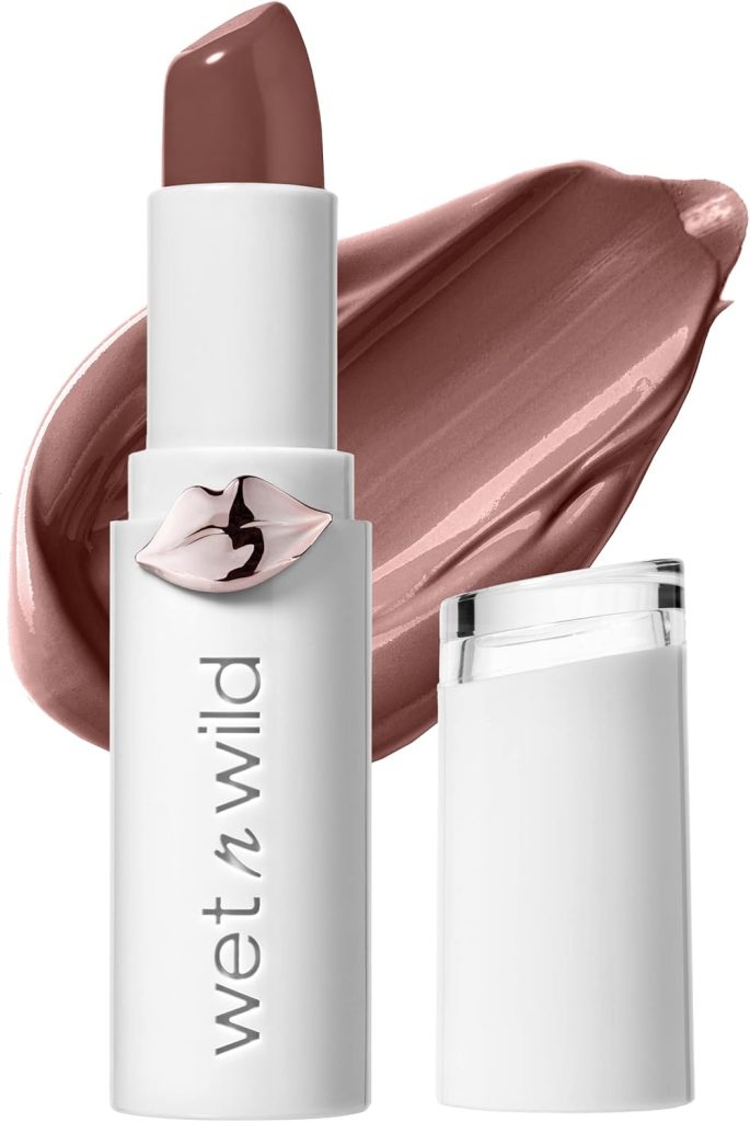 Wet n Wild Lipstick By Mega Last High-Shine Lipstick Lip Color Makeup, Pink Mad for Mauve