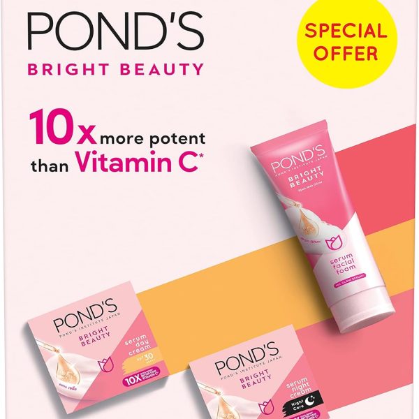 POND'S Bright Beauty Regime Pack (Day Cream + Night Cream + Facial Cleanser) 20% OFF,