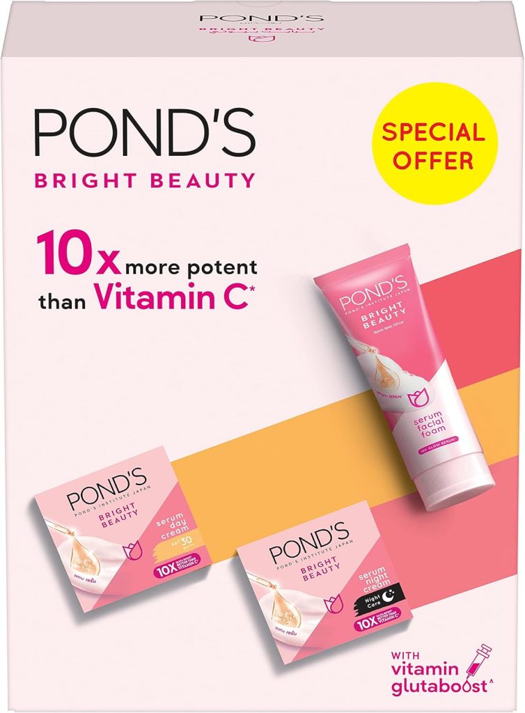 POND'S Bright Beauty Regime Pack (Day Cream + Night Cream + Facial Cleanser) 20% OFF,