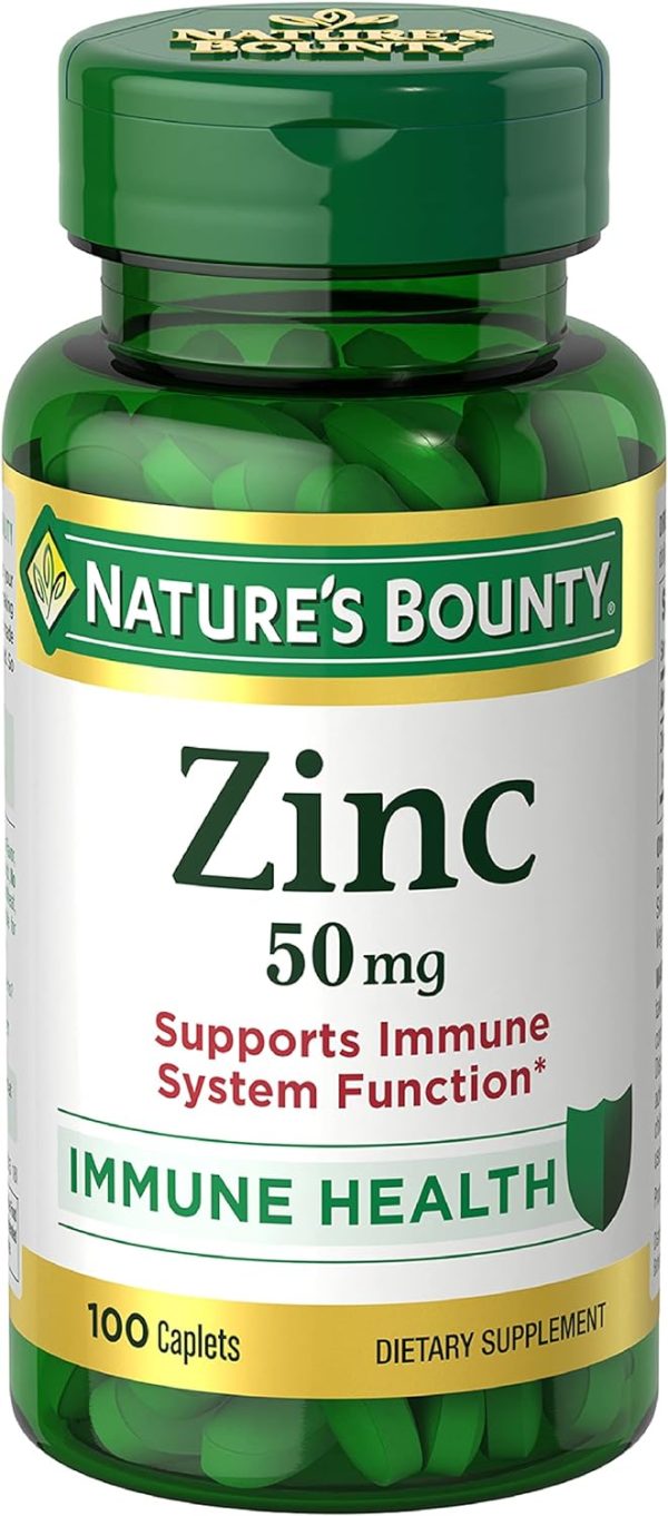 Nature's Bounty Zinc Chelated 50 mg, 100 Caplets