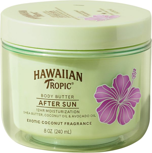 Hawaiian Tropic After Sun Lotion Moisturizer and Hydrating Body Butter with Coconut Oil, 8 Ounce