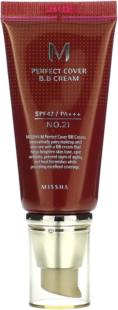 Missha, M Perfect Cover B.B Cream, SPF 42 PA+++, No. 21 Light Beige, 1.7 oz (50 ml)