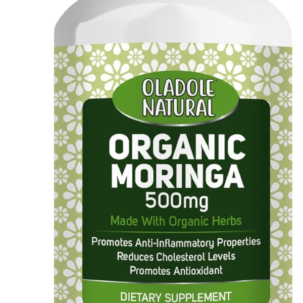 Oladole Natural Moringa 500mg - 120 Capsules, Premium Superfood Supplement for Immune Support, Energy Boost, Digestion, Metabolism, Lactation Support | Rich in Antioxidants, Vitamins, and Minerals