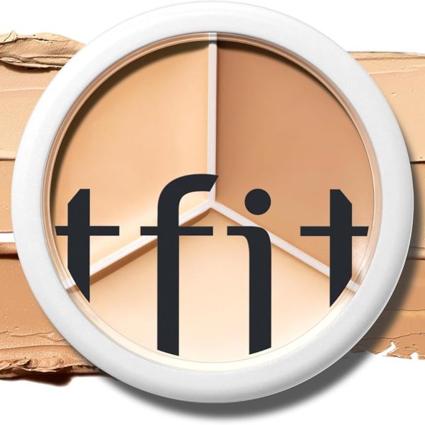 TFIT Cover Up Pro Concealer Palette - 3-in-1 Full Coverage Color Correcting Cream (Hydrating, 01 Neutral, 0.52 Oz) for Dark Circles, Spots, Puffiness - High Coverage Eye Corrector for All Skin Tones