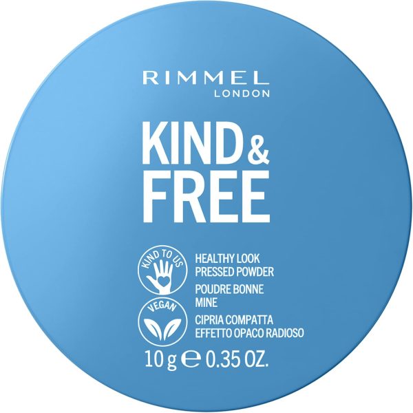 Rimmel KIND & FREE Pressed Powder - Talc-Free Powder Foundation - With Aloe Vera & Tapioca - Cruelty-Free & Vegan - 10g - 35oz, shade 30 Medium