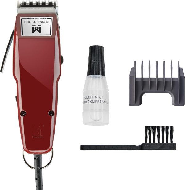 Moser 1400 Corded Fading Edition Professional Hair Clipper for men (Made in Germany) | Variable Cutting Length with 6 pre-set positions | Stainless Steel Blade Set for Precision (1400-0102)