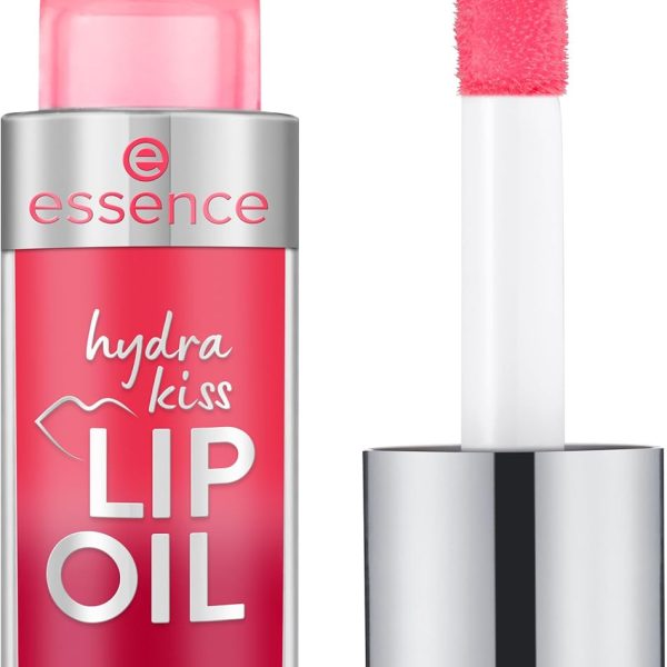 essence hydra kiss lip oil, lip gloss, no. 03, red, moisturising, nourishing, with oils, shiny, vegan, no parabens, no microplastic particles, nanoparticles free, pack of 1 (4 ml)