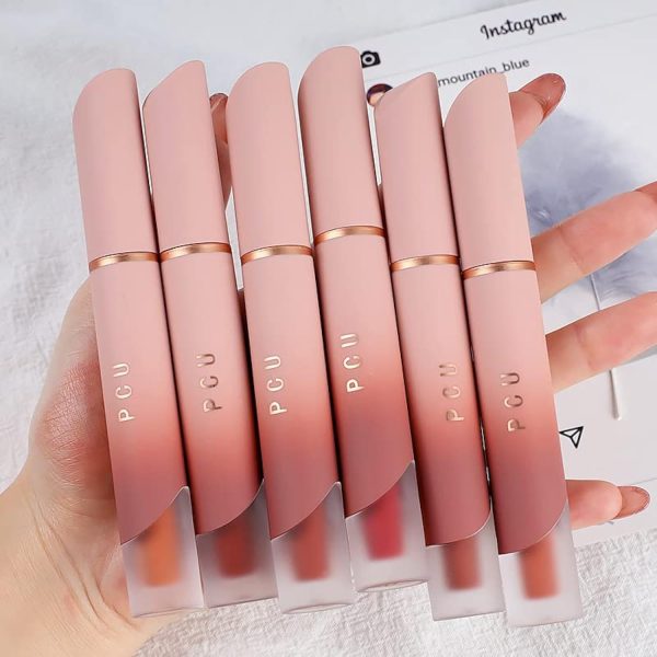 6 Colors Lipstick Set, Korean Lip Tint Matte Lip Liquid Lipstick, Long Lasting Lip Gloss 24 Hours Waterproof Lip Tint Korean Beauty, Velvety Nude Lightweight Korean Makeup Lip Plumper Gloss, 6 PCS Set