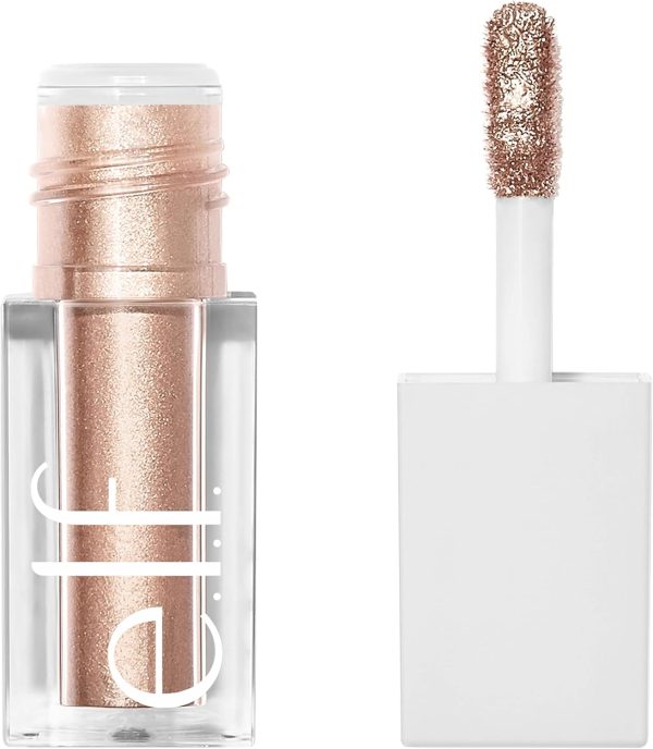 e.l.f. Liquid Metallic Eyeshadow, Gel Formula, High-Impact Finish, One-Swipe Coverage, Moon, 0.1 Fl oz/3 ml