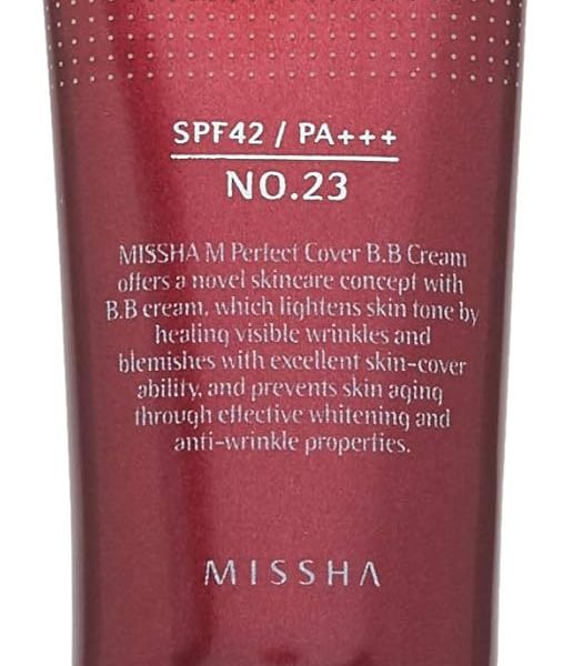 Missha M Perfect Cover BB Cream SPF42/PA+++, No. 23/Natural Beige, 20ml