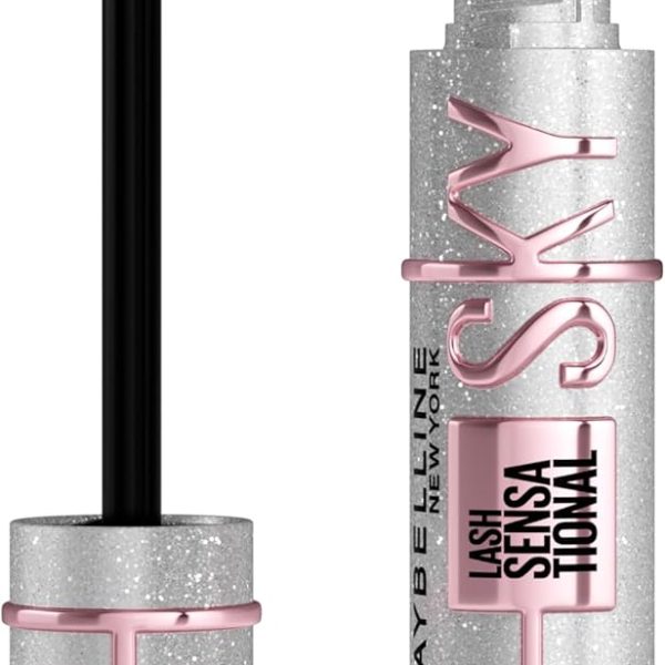 Maybelline Lash Sensational Sky High Glitter Mascara, Diamond Effect Eye Makeup for Lashes and Brows, Washable, Space Diamond, 1 Count