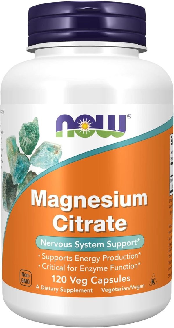 NOW Foods Magnesium Citrate Capsules, 400 Mg, 120-Count