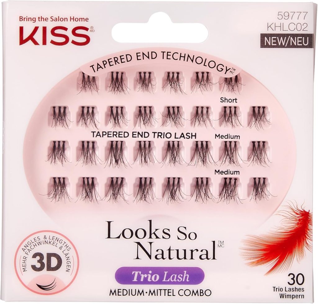 Kiss Haute Couture Trio Eye Lashes Khlc02, Medium, 30 Pieces