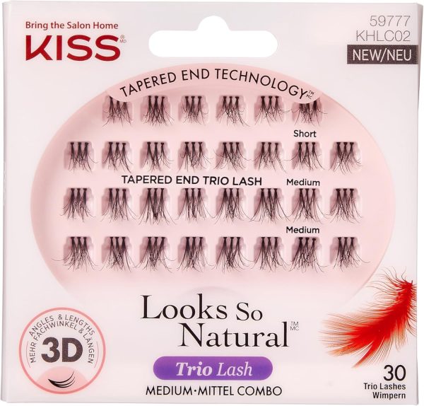 Kiss Haute Couture Trio Eye Lashes Khlc02, Medium, 30 Pieces