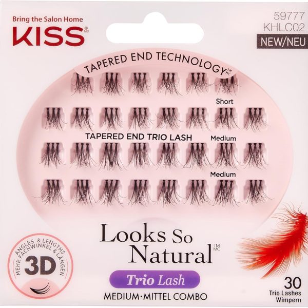 Kiss Haute Couture Trio Eye Lashes Khlc02, Medium, 30 Pieces