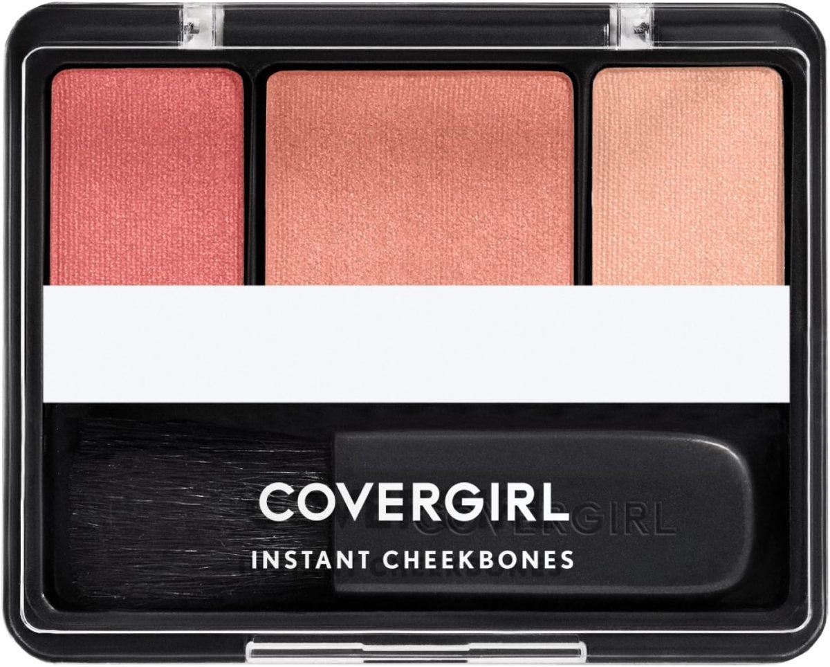 COVERGIRL Instant Cheekbones Contouring Blush Peach Perfection, Palette, .29 Oz, Blush Makeup, Pink Blush, Lightweight, Blendable, Natural Radiance, Sweeps on Evenly