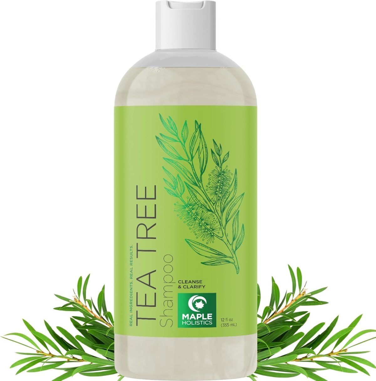 Natural Tea Tree Oil Shampoo for Dandruff and Itchy Scalp - Sulfate Free Deep Cleansing Hair Care for Men and Women - Essential Oils Rosemary Pure Lavender - Sensitive and Color Treated Hair - 10 oz