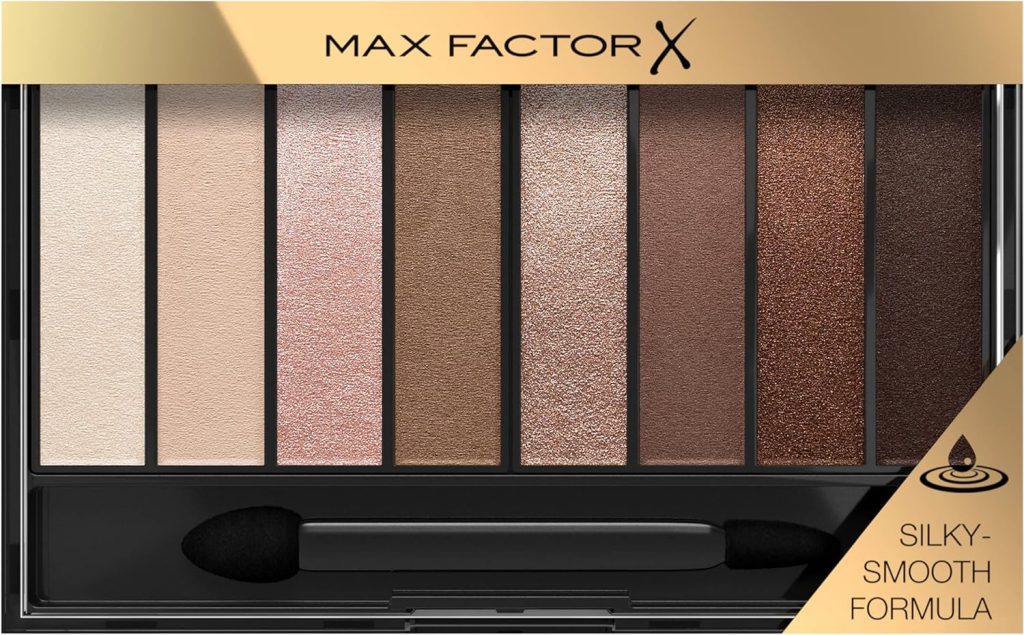 Max Factor Masterpiece Nude Palette - Contouring Eye Shadows – 8 Perfectly Paired Shades – Dual-Tip Applicator - 001 Cappuccino Nudes, 6.5 g