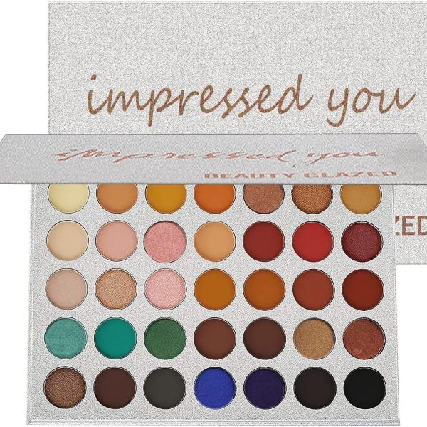 MYUANGO Eyeshadow Palette Matte Eyeshadow Pallet Pigmented Shades Makeup Palette Set Shimmer Foils Eye Makeup Long Lasting Palette of Shades 35 Colors Waterproof and Sweatproof