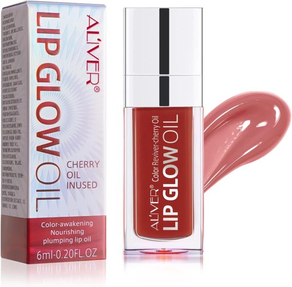 ALIVER Lip OilLip Glow OilPlumping Lip Oil TintedHydrating Gloss Tinted