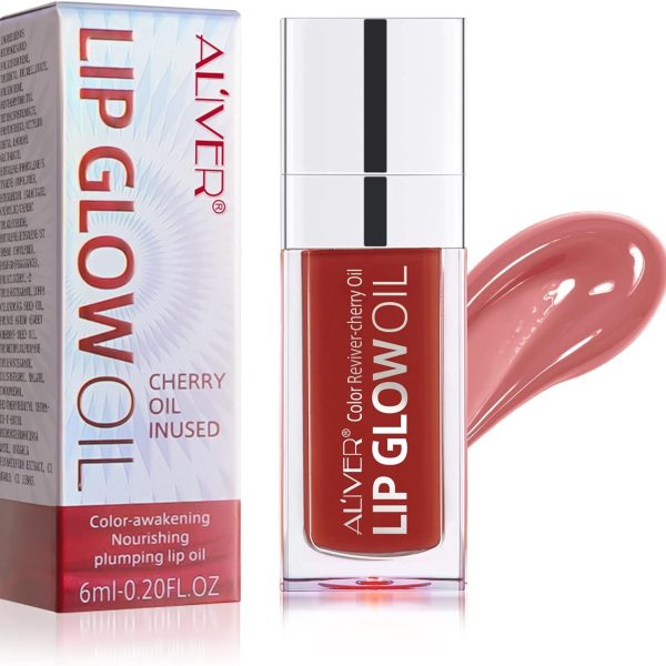 ALIVER Lip OilLip Glow OilPlumping Lip Oil TintedHydrating Gloss Tinted