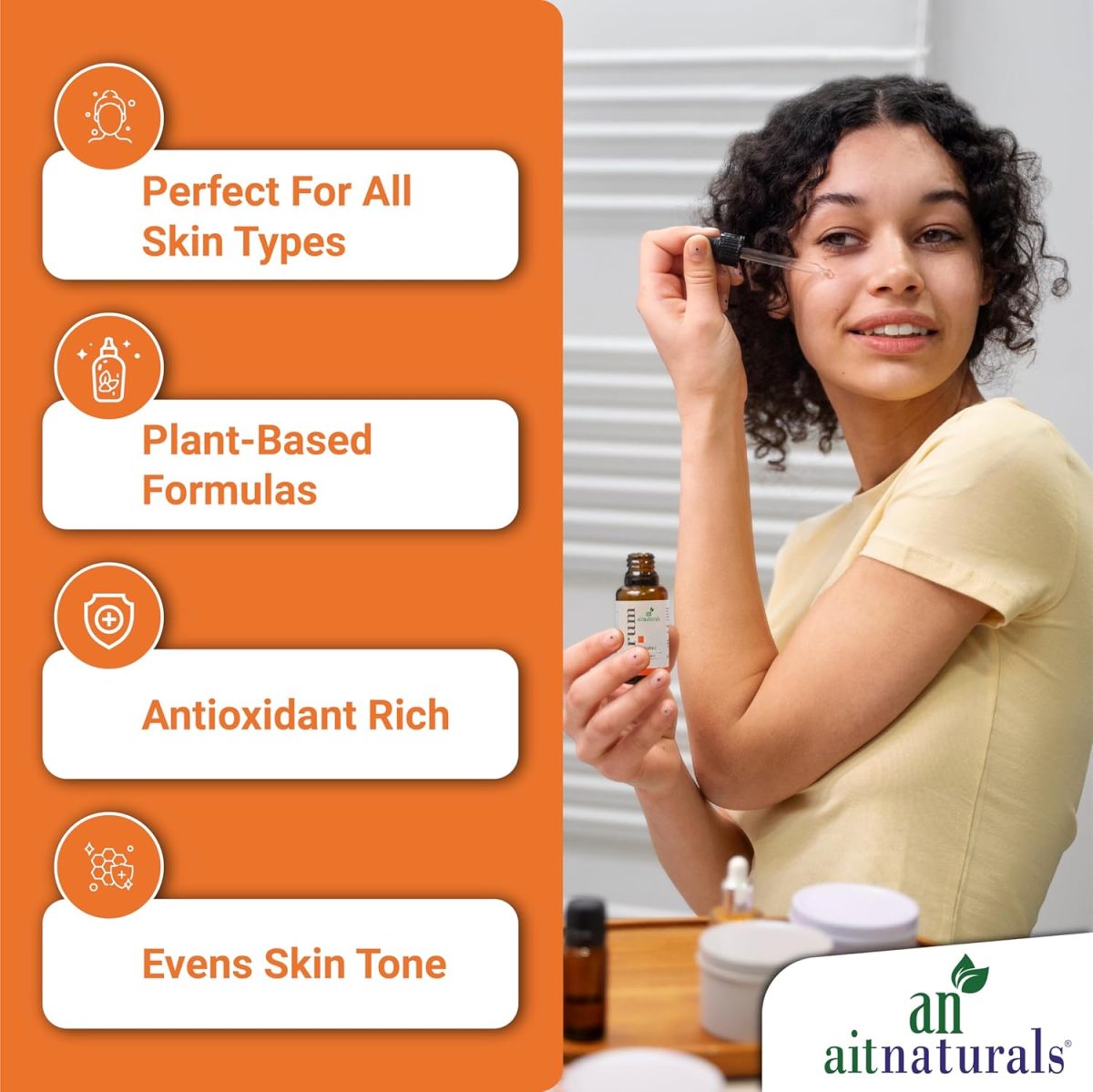 Aitnaturals Anti Aging Serum Set Each 30ml Powerful Trio of Vitamin C Retinol Hyaluronic Acid Reduces Wrinkles Firms Hydrates Boosts Brightness Improves Elasticity Moisturizes Skin