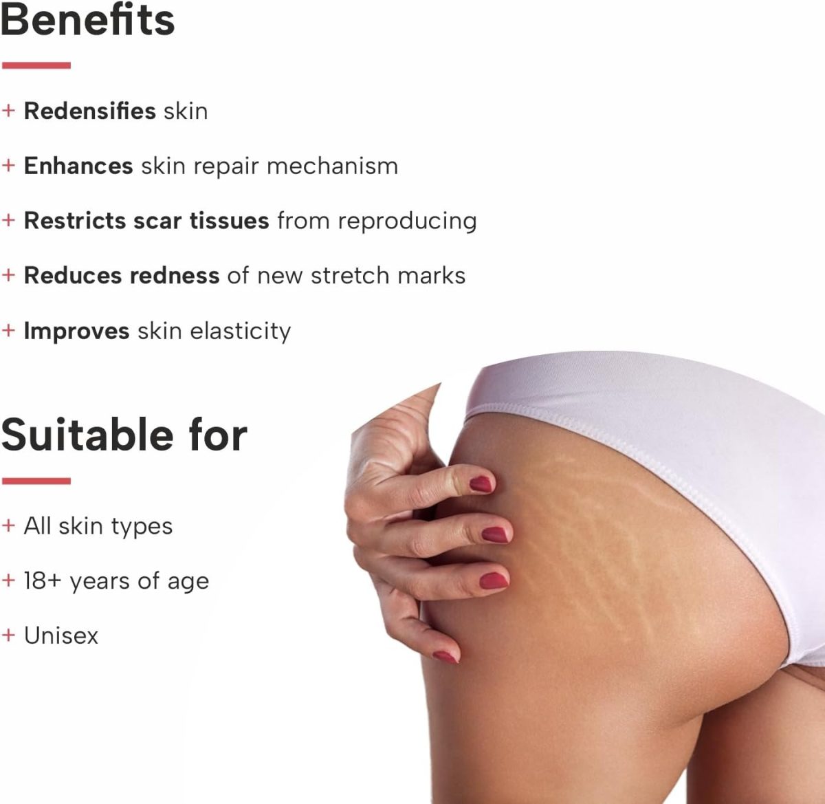 DERMATOUCH Bye Bye Stretch Mark Cream For Pregnancy Stretch Mark Removal Cream With Shea Butter Cocoa Butter 125G White