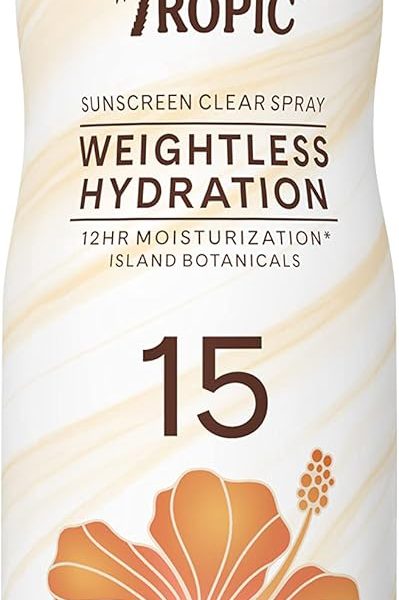 Hawaiian Tropic Sunscreen Clear Spray Weighless Hydration SPF 15 UVAUVB