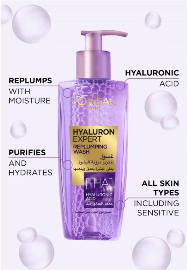 LOreal Paris Hyaluron Expert Replumping Face Wash with Hyaluronic Acid 200ml