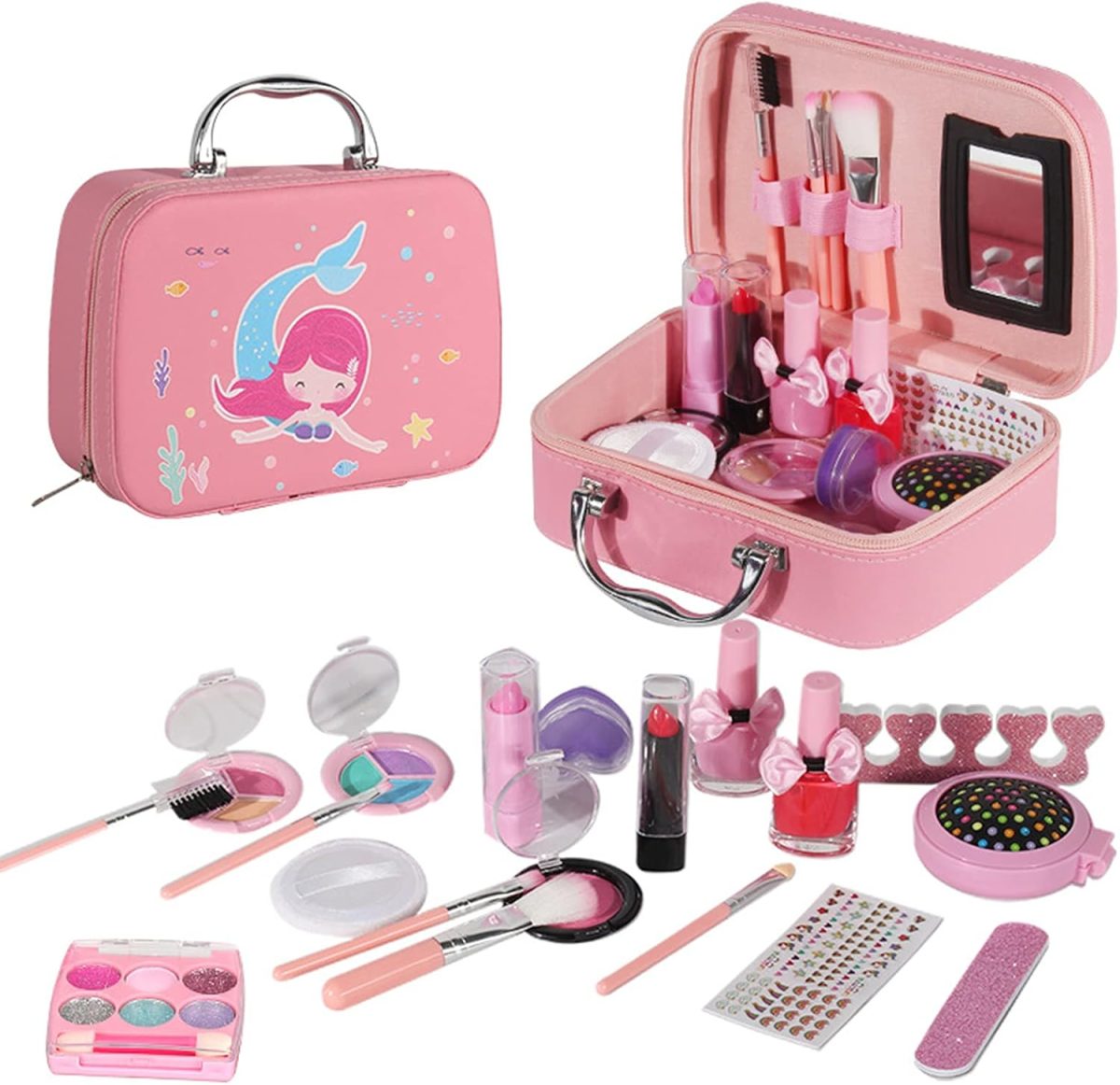 Morelian 20pcsset Girls Makeup Kit Real Kids Make Up Set