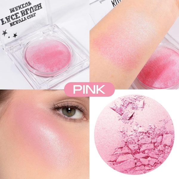 NALACAL Radiant Pink Blush Powder – Baked Face Highlighter for a Natural Glowing Finish Lightweight and Buildable Formula that Blends Effortlessly for a Flawless Look