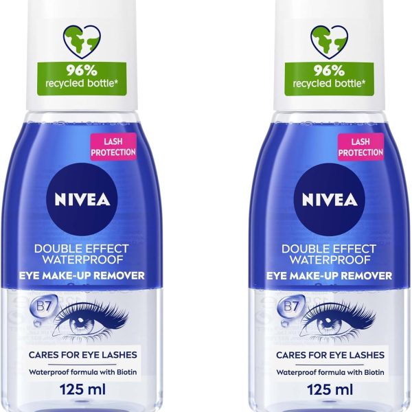 NIVEA Eye Makeup Remover Double Effect Sensitive Lashes Protection 2x125ml