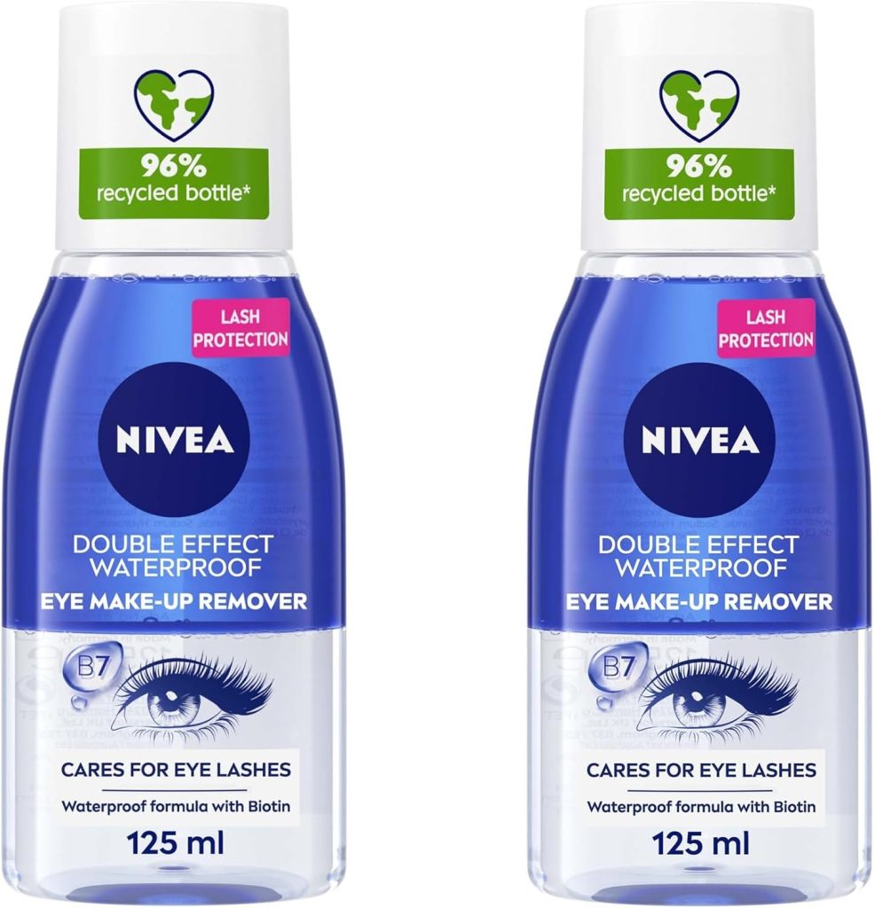 NIVEA Eye Makeup Remover Double Effect Sensitive Lashes Protection 2x125ml