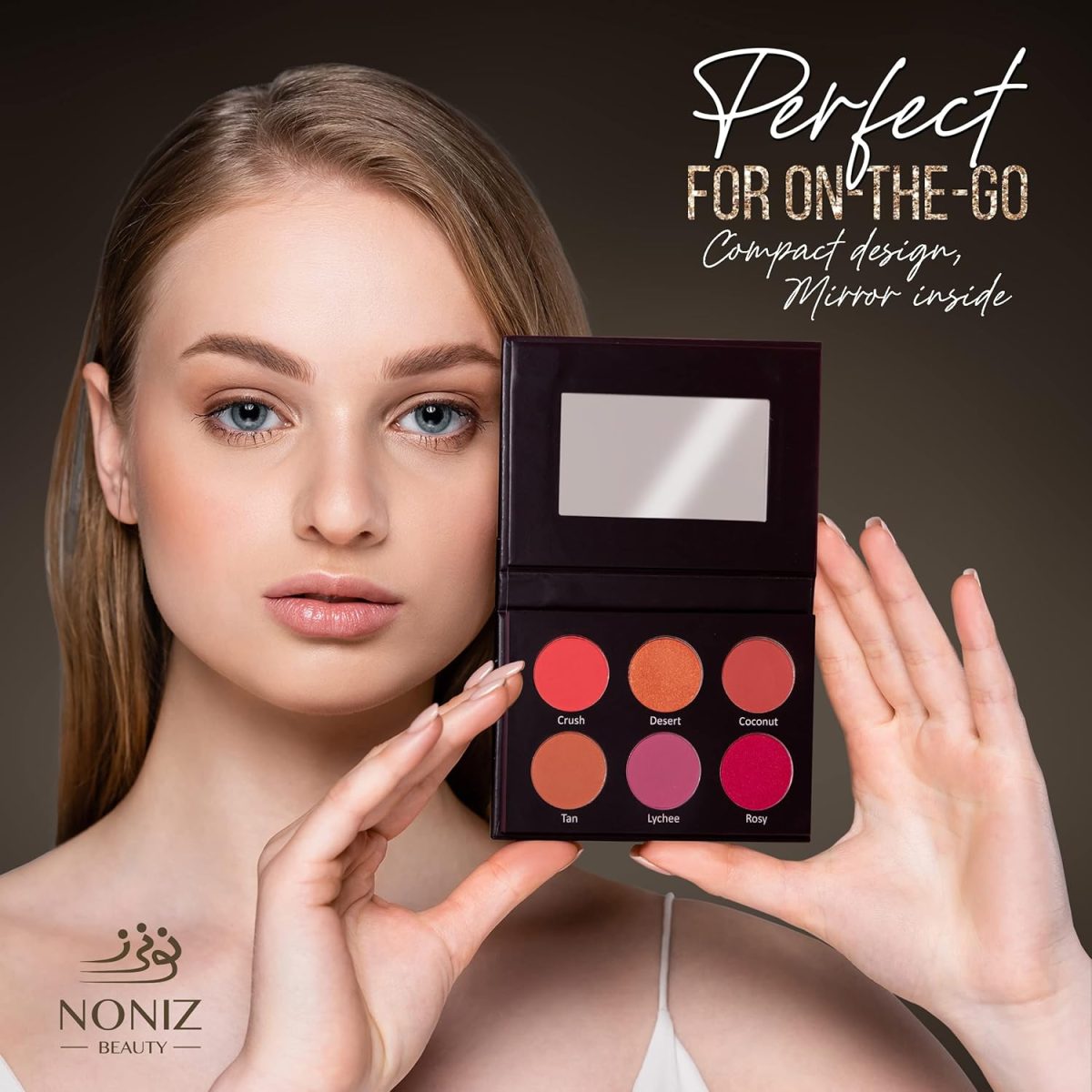 NONIZ 6 Color Powder Blush Palette All In One Makeup Booster Blusher Contour Highlighter compact Easy To Blend Highly Pigmented Blush Palette