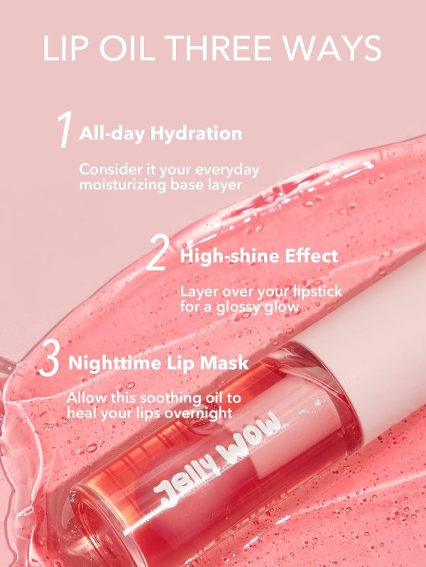 SHEGLAM Makeup Jelly Wow Hydrating Lip Oil Long wearing moisturizing non sticky Plumping Lip Gloss with Sponge Tip Applicator Berry Involved NET WT. 0.21 OZ.6g