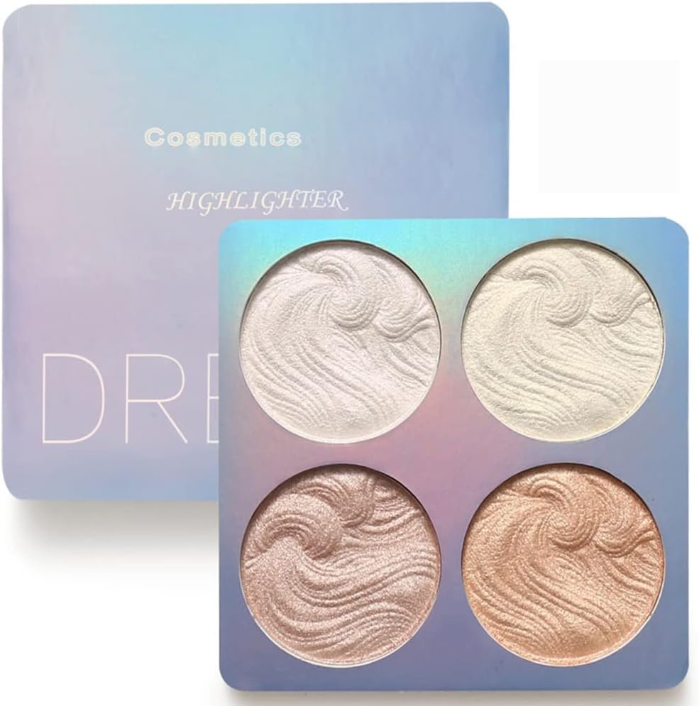 SYOSI Highlighter Makeup Palette Highlighter Palette Illuminator Powder Palette White