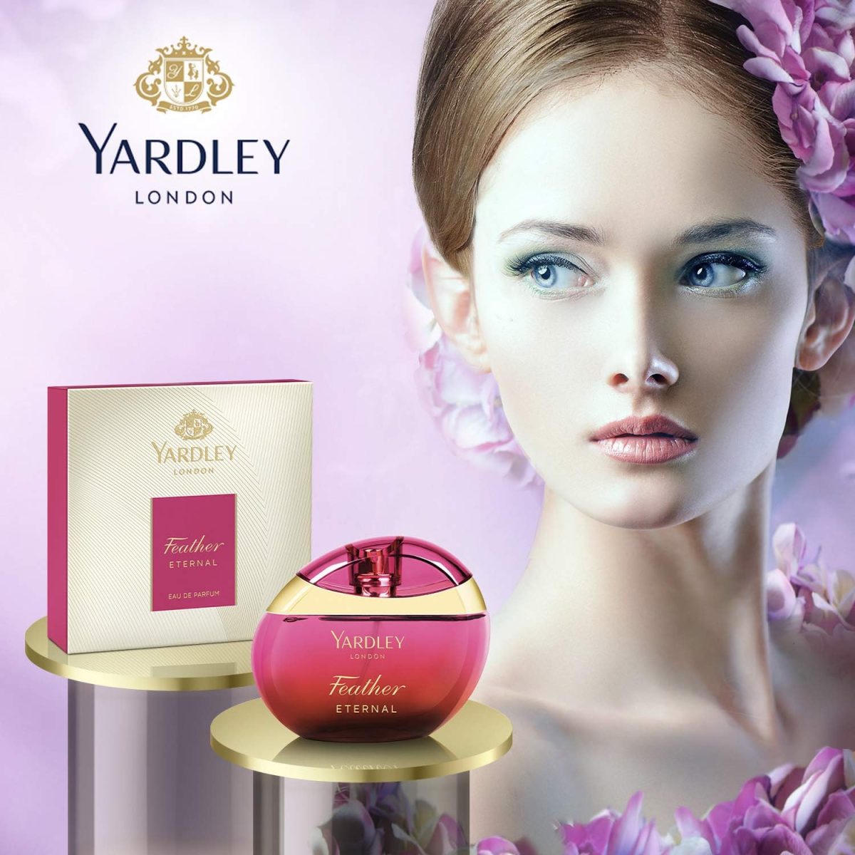 Yardley London Feather Eternal Eau De Parfum For Delicate Woman Rose Leaves Red Berries Magnolia And Jasmine Fragrance 100 Ml