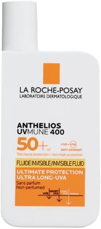 Laboratoire dermatologique nthelios UVMune 400 SPF 50+ Ultra Long UVA Invisible Fluid Sunscreen 50ml - Best for Sensitive Skin, Korean Skincare, Centella, Vitamin C, Moisturizer, Eucerin Sunscreen