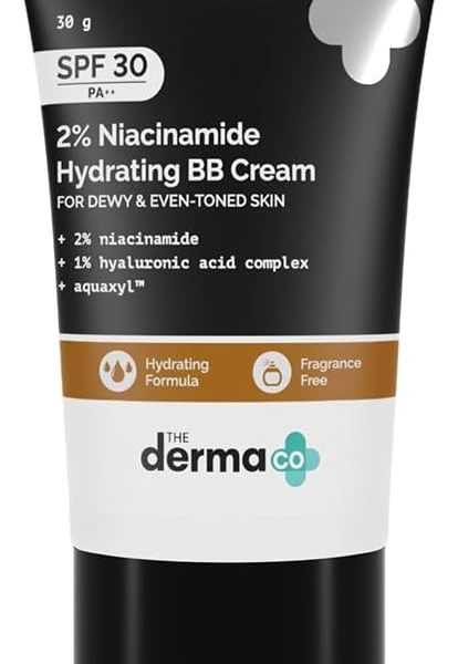 The Derma Co 2% Niacinamide Hydrating Bb Cream With 1% Hyaluronic Acid Complex & Aquaxyl, Medium, Matte, All Skin Type - 30 Gm |03 - Warm Beige