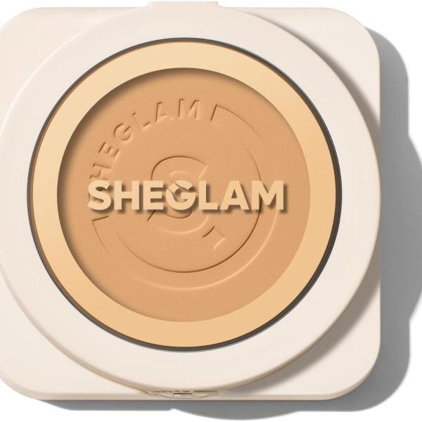 SHEGLAM SKin-Focus Full Coverage Powder Foundation Oil-Control Lightweight Face Pressed Powder Makeup-Sand